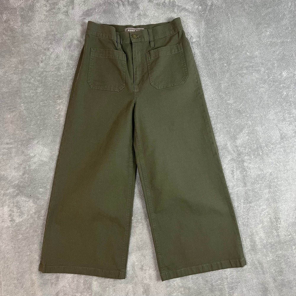 Point Sur J‎ Crew Wide Leg Crop Pants Womens 27 Stretch Capri Career